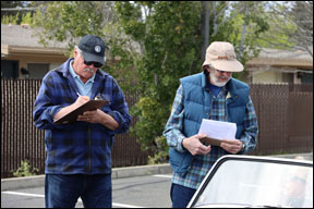 two workers at finish